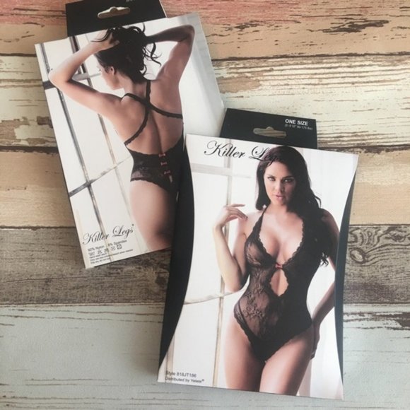 ❤️ Lace Fishnet Thong Bodysuit Stretch Lingerie - Picture 4 of 4